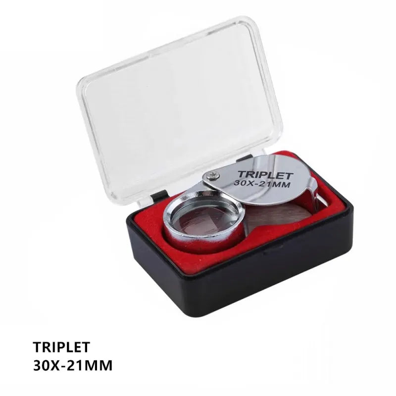 Foldable 10-30X Jewelry Loupe, Pocket Magnifier for Reading and Diamond Inspection, LK-AA83