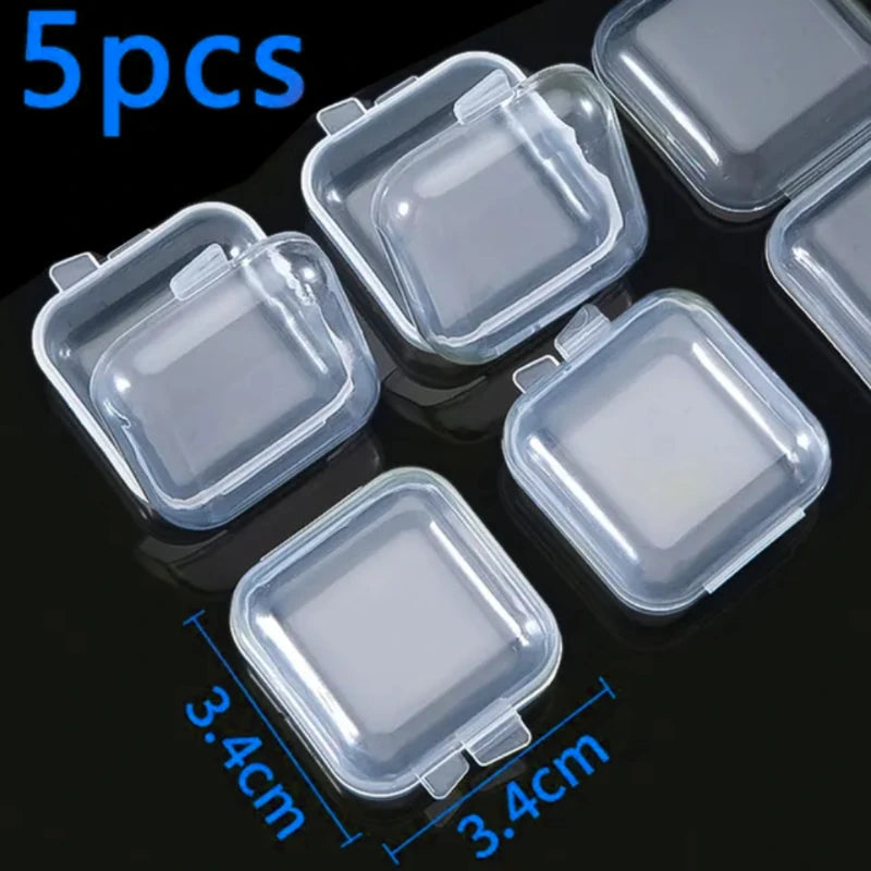1-100pcs Mini Storage Box Transparent Square Plastic Case for Earring Ring Jewelry Packaging Portable Grocery Storage Organizer,LK-AA152