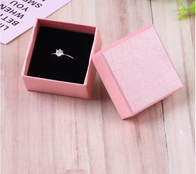 5Pcs 5x5x3cm Jewelry Gift Box Ring Earring Organizer Display Stud Packaging Travel Accessories Black Sponge Case Wedding Favors,LK-AA248