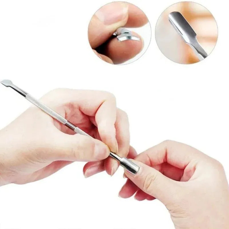 Dual-End Stainless Steel Cuticle Pusher-1