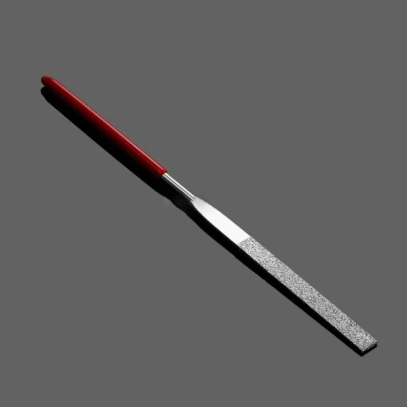 Diamond needle file, non-slip handle, red plastic handle DIY, metal gemstone, flat diamond jewelry polishing tool, needle,LK-AA185