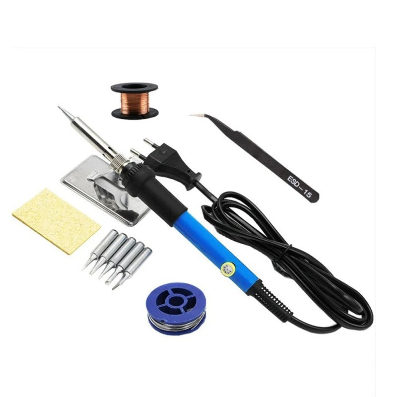 Adjustable Temperature 7-in-1 Electric Soldering Iron Kit, 60W Welding Repair Tool, LK-AA77