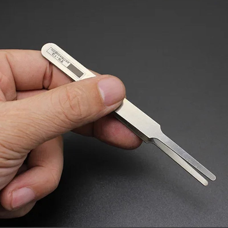 5-Piece Professional Stainless Steel Straight and Curved Tweezers Set – Precision Repair Tools for Mechanical and Quartz Watches,LK-AA107