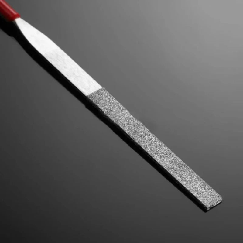 Diamond needle file, non-slip handle, red plastic handle DIY, metal gemstone, flat diamond jewelry polishing tool, needle,LK-AA185