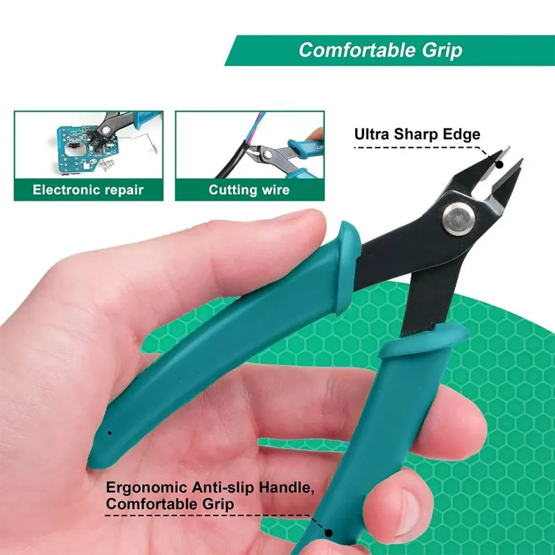Suitable for Fine Craft Precision Micro Wire Cutter Flat Mouth Side Cutting Pliers, LK-FP12