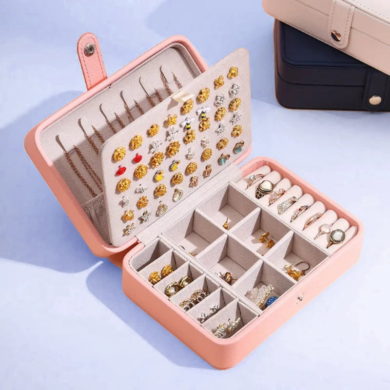 Korean Version Simple Ins Style Portable Jewelry Storage Box 2023 New High-end Exquisite Large Capacity Travel Jewelry Bag,LK-AA150