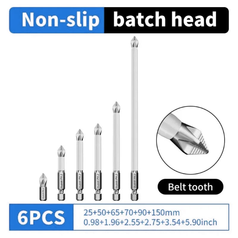 6 PCs Non-Slip Magnetic Cross Head Electric Driver Set - High Hardness Hand Drill Bits Household Electric Screwdrivers,LK-AA240