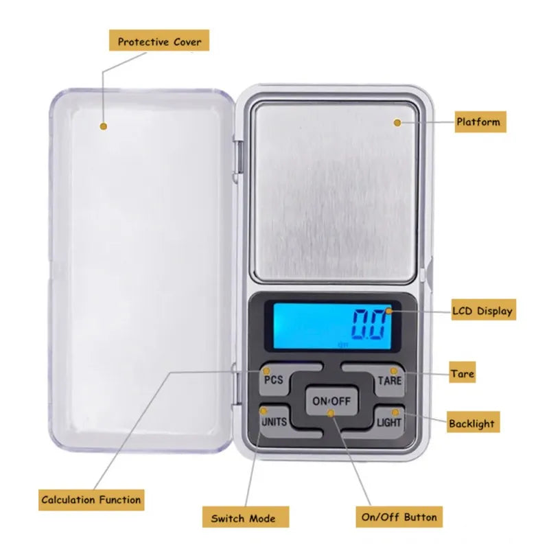 High-Precision 0.01g x 200g Digital Pocket Jewelry Scale with Retail Packaging,LK-AA94