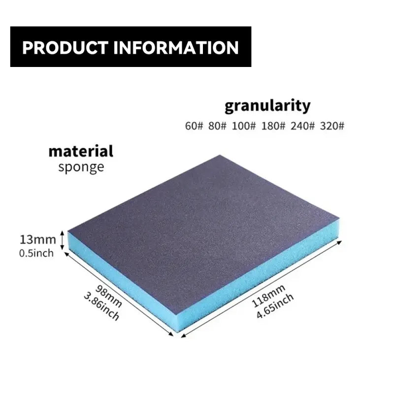 6PCS Reusable Sanding Sponges, 60-320 Grit Wet/Dry Abrasive Blocks for Polishing Metal and Wood,LK-AA96