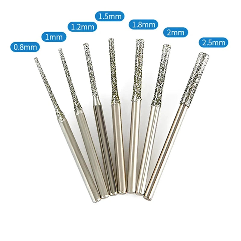 5PCS 0.8-2.5mm Diamond-Coated Drill Bits – Precision Tipped Bits for Tile, Jewelry, and Glass Drilling,LK-AA233
