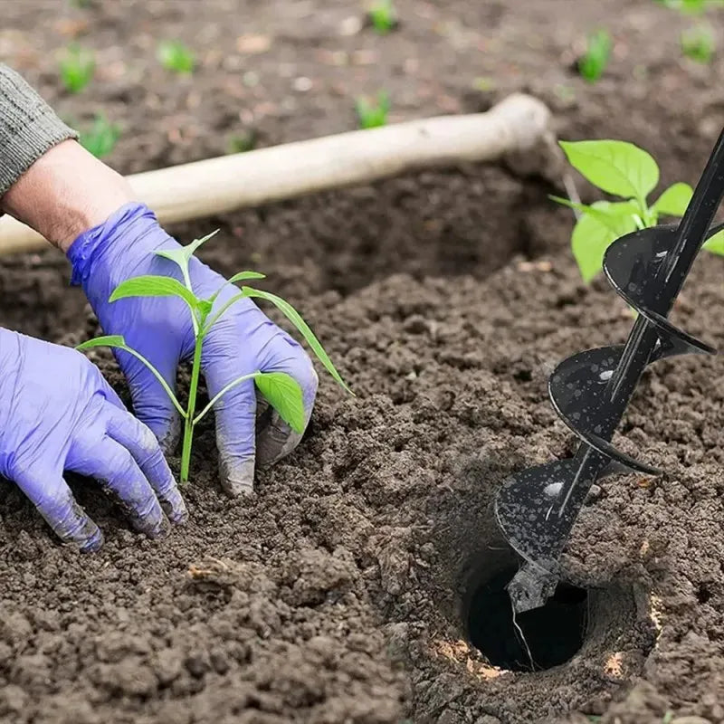 Garden Spiral Auger Drill Bit – Soil Loosening and Planting Hole Digger Tool for Gardening and Earth Drilling LK-AA379