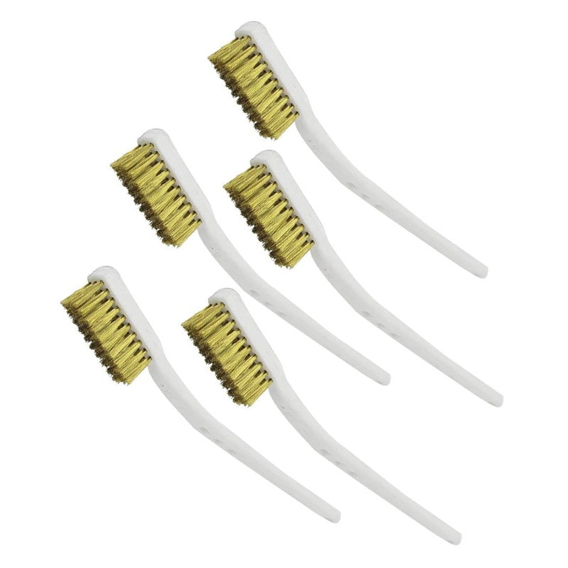 5PCS Mini Brass Wire Brush Set – 175mm Metal Cleaning Tools for Rust, Paint Removal, Polishing & Deburring,LK-AA115