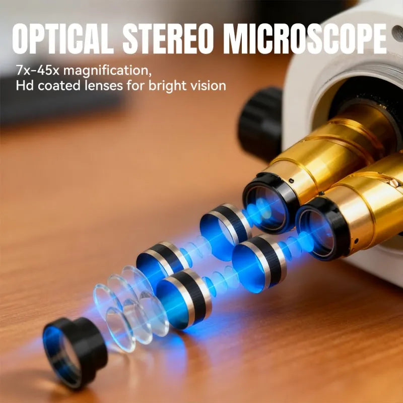 Binocular Stereo Microscope with Adjustable Magnification LK-MS01A-W