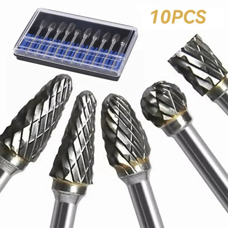 10PCS Tungsten Carbide Burr Set for Woodworking Grinding, LK-AA53