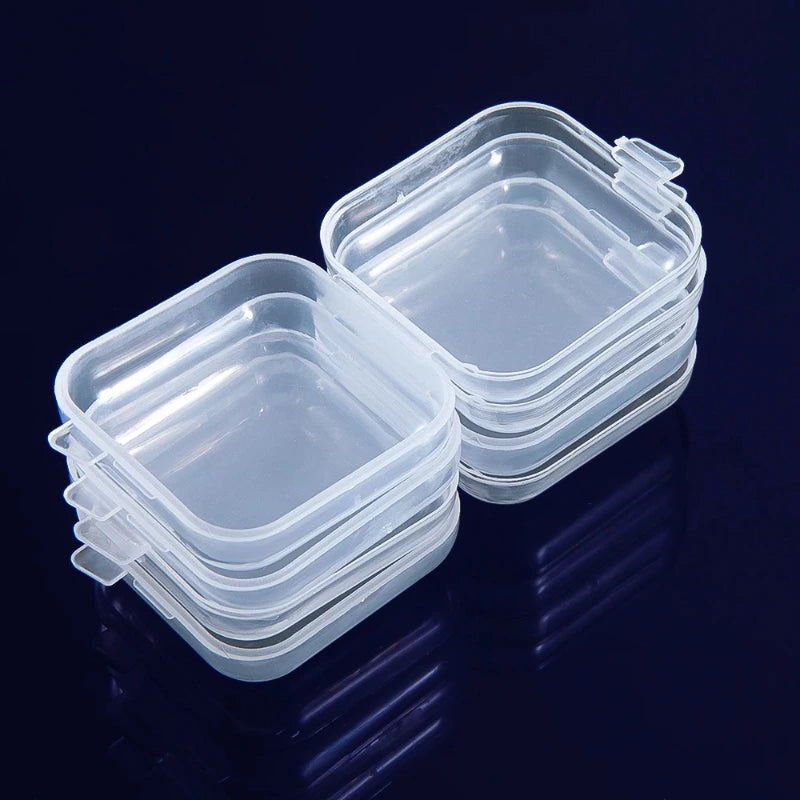 1-100pcs Mini Storage Box Transparent Square Plastic Case for Earring Ring Jewelry Packaging Portable Grocery Storage Organizer,LK-AA152