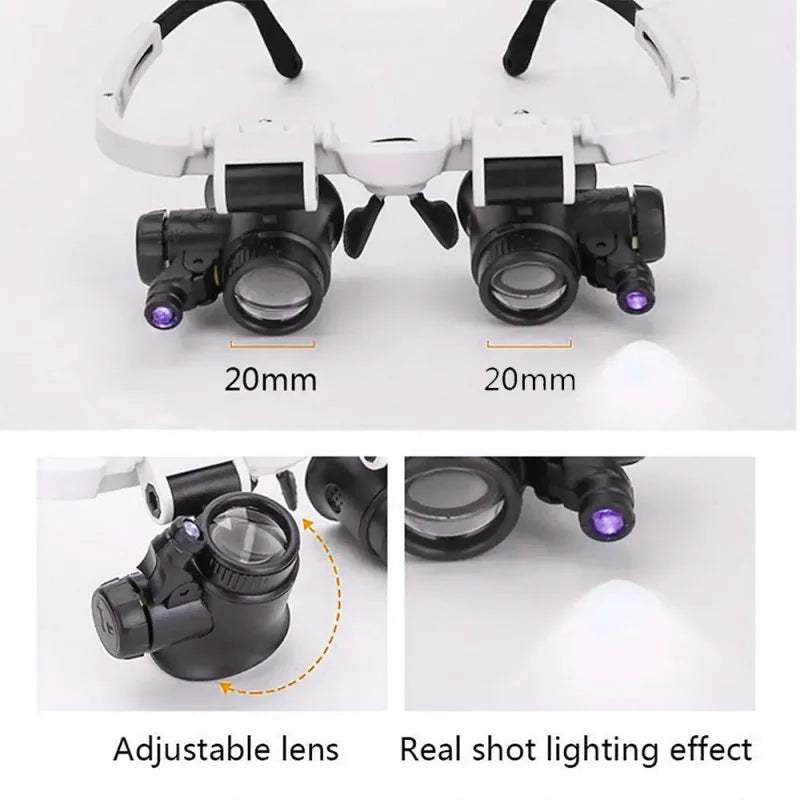 2x LED Magnifying Headband with 8x 15x 23x Lenses, LK-AA39