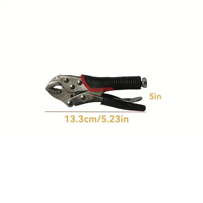 5 Inch Lock Pliers with Curved Jaw and Straight Long Nose, LK-AA45