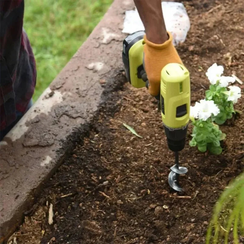 Garden Spiral Auger Drill Bit – Soil Loosening and Planting Hole Digger Tool for Gardening and Earth Drilling LK-AA379