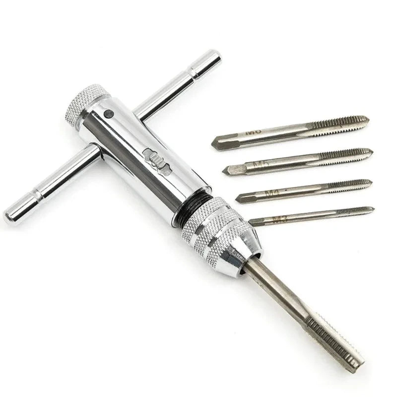 Adjustable T-Handle Ratchet Tap Reamer Hand Manual Holder Wrench M3 M4 M5 M6 M8 Metric Machine Screw Thread Plug T-shaped Tool,LK-AA159