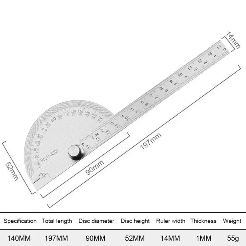 14cm Semi-Circular 180° Protractor Angle Measuring Tool, Carpenter Divider Ruler,LK-AA90