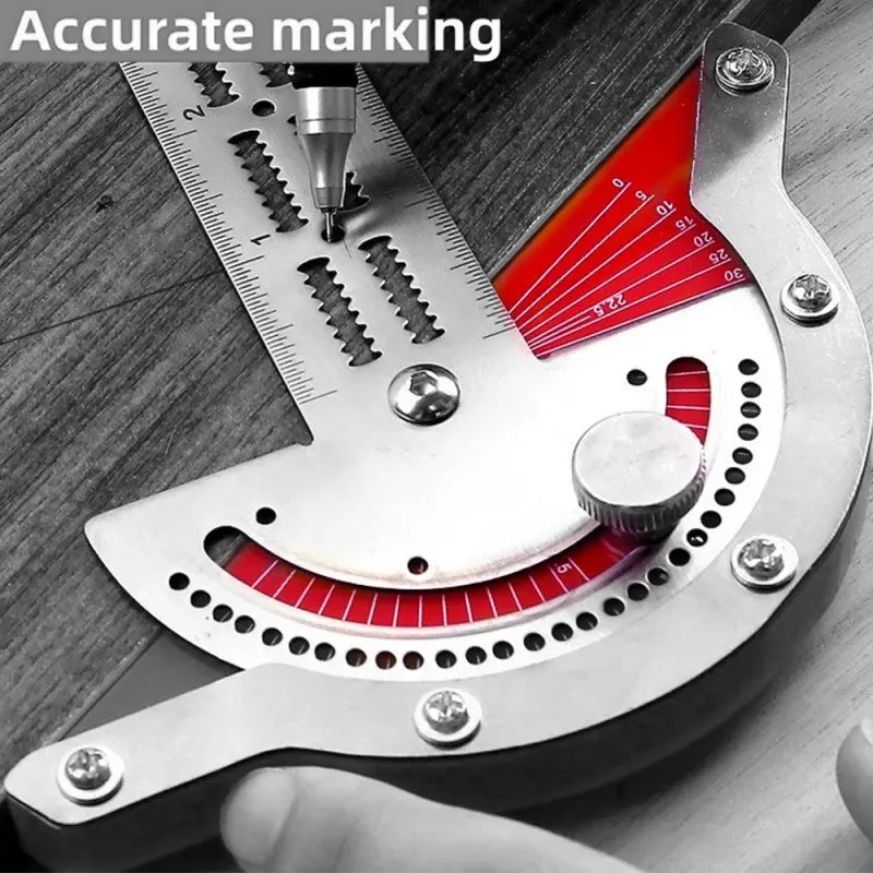 Precision Stainless Steel Angle Protractor - Carpenter's Edge Measurement Tool for Woodworking,LK-AA92