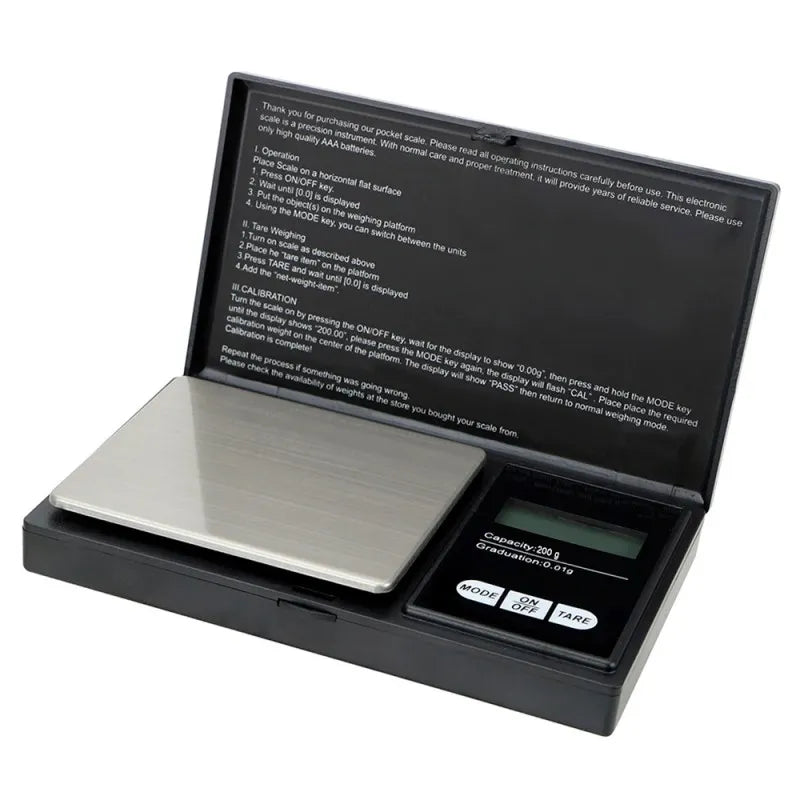 High-Precision 200g/0.01g Digital Pocket Scale with LCD Display β Ideal for Jewelry and Kitchen Weighing,LK-AA93