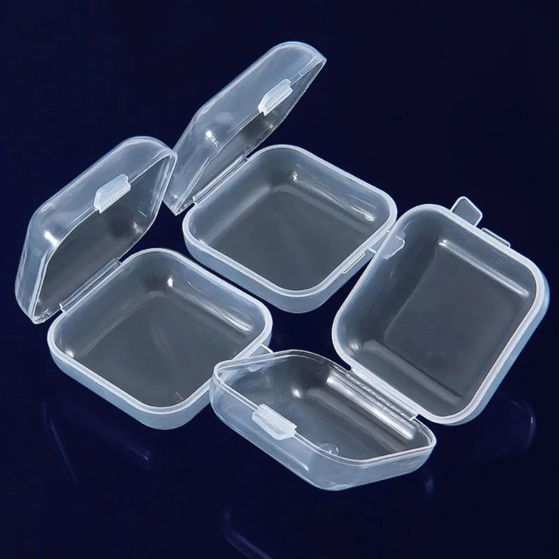 1-100pcs Mini Storage Box Transparent Square Plastic Case for Earring Ring Jewelry Packaging Portable Grocery Storage Organizer,LK-AA152