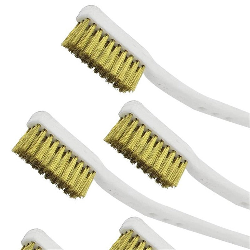 5PCS Mini Brass Wire Brush Set – 175mm Metal Cleaning Tools for Rust, Paint Removal, Polishing & Deburring,LK-AA115
