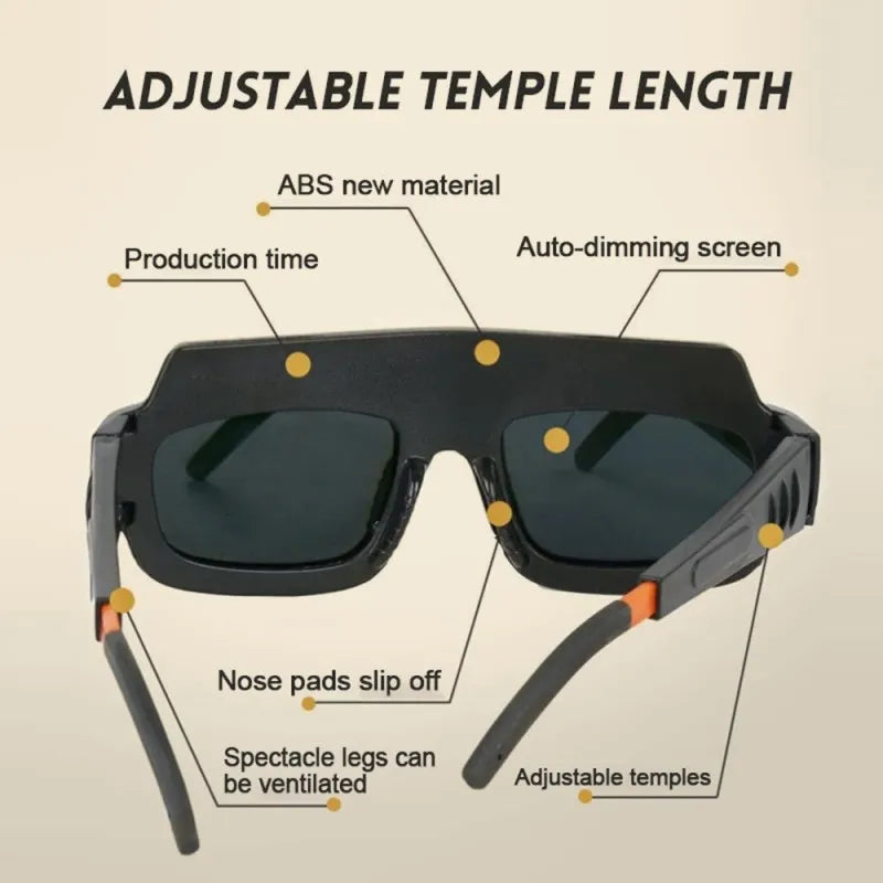 Auto-Darkening Protective Welding Glasses, Anti-Glare Goggles for Eye Safety and Argon Arc Welding, LK-AA80