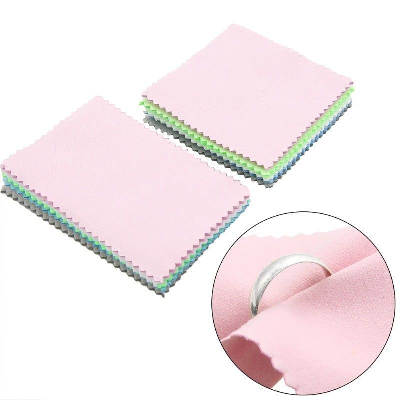 50pcs/Pack Pink Jewelry Polishing Cloth – 8cm x 8cm – Cleaning Cloth for 925 Sterling Silver,LK-AA111