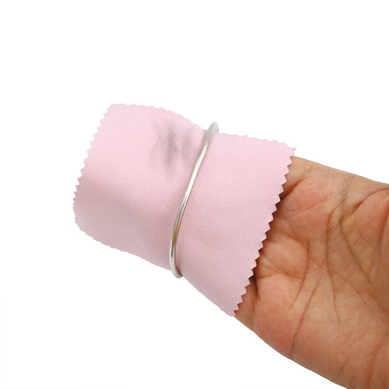 50pcs/Pack Pink Jewelry Polishing Cloth – 8cm x 8cm – Cleaning Cloth for 925 Sterling Silver,LK-AA111