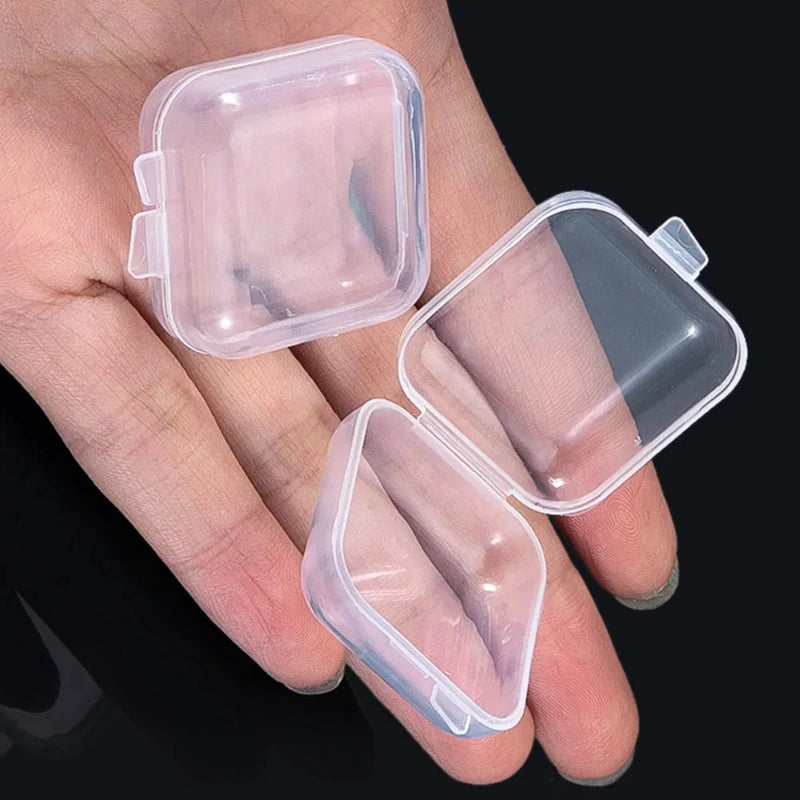 1-100pcs Mini Storage Box Transparent Square Plastic Case for Earring Ring Jewelry Packaging Portable Grocery Storage Organizer,LK-AA152