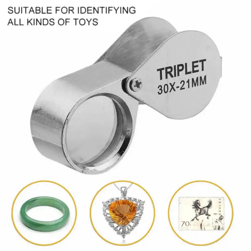 Foldable 10-30X Jewelry Loupe, Pocket Magnifier for Reading and Diamond Inspection, LK-AA83