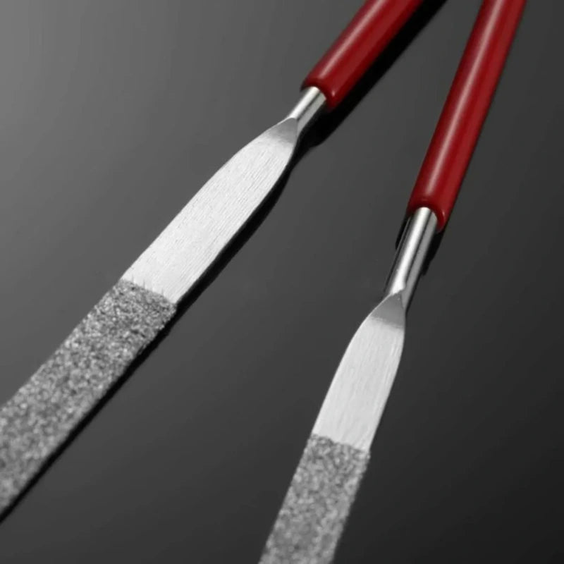 Diamond needle file, non-slip handle, red plastic handle DIY, metal gemstone, flat diamond jewelry polishing tool, needle,LK-AA185