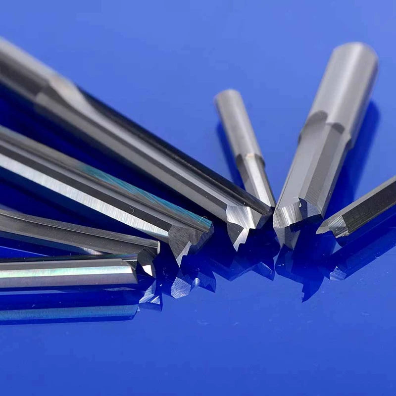 3.175mm Shank 2-Flute Straight Slot Milling Cutter – Tungsten Carbide End Mill for Hard Wood, MDF Engraving,LK-AA224