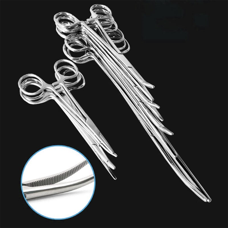 Stainless Steel Bent-Nose/Straight Curved Locking Hemostatic Forceps PS Clamp Pliers, Available in 16/18/20 cm Scissors Pliers.LK-AA105