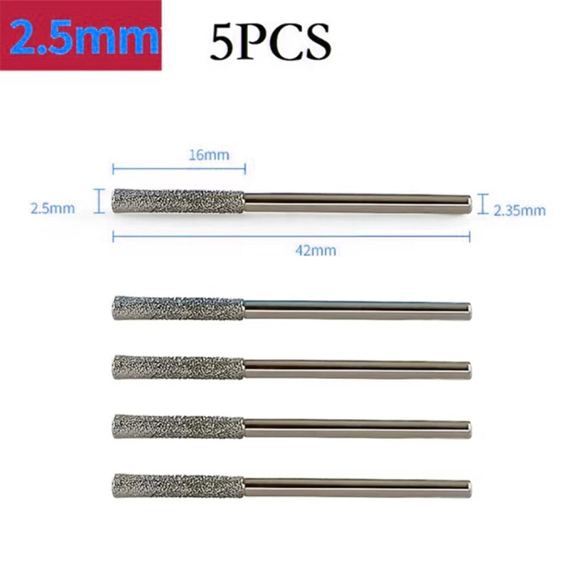 5PCS 0.8-2.5mm Diamond-Coated Drill Bits – Precision Tipped Bits for Tile, Jewelry, and Glass Drilling,LK-AA233