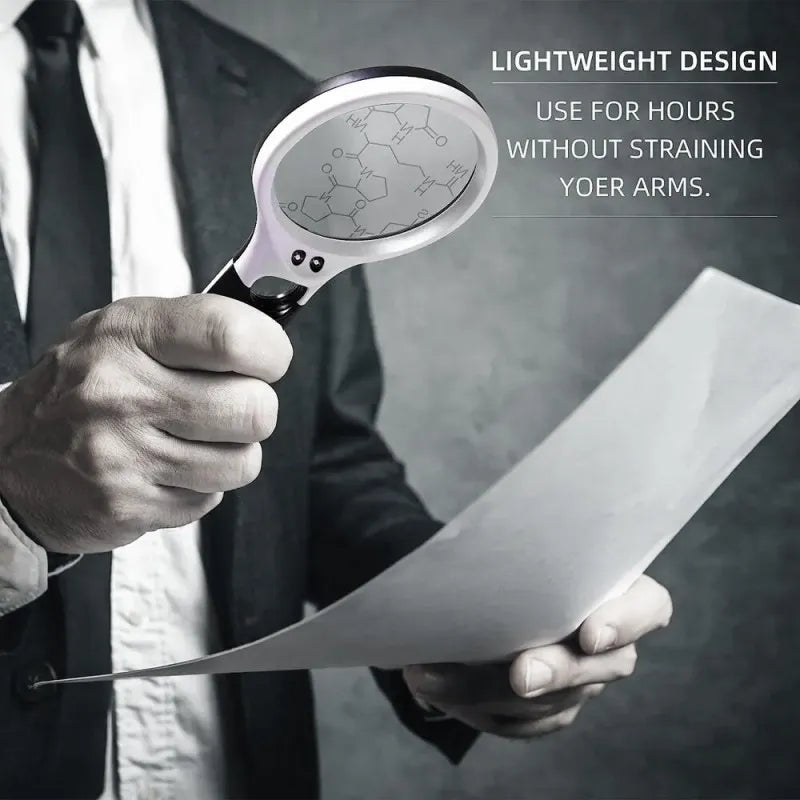 45x Handheld Magnifying Glass with 3 LED Lights for Reading and Jewelry Loupe, LK-AA43