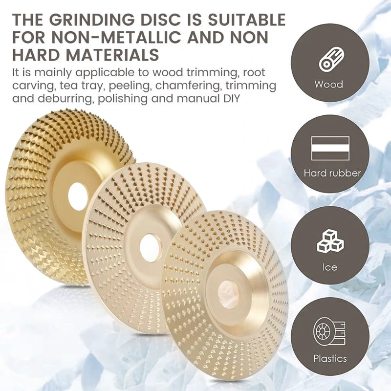 1/3/9PCS Wood Carving Disc Set–100mm & 95mm Grinder Wood Grinding Wheels,Polishing Accessories for Rotary Tools LAKIMI LK-AA202