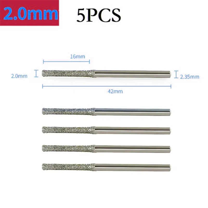 5PCS 0.8-2.5mm Diamond-Coated Drill Bits – Precision Tipped Bits for Tile, Jewelry, and Glass Drilling,LK-AA233