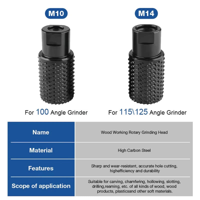 M10/M14 Round Head Rotary Grinder – Hole Opener & Angle Grinder Accessories for Metal and Wood Carving,LK-AA201