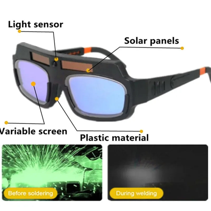 Auto-Darkening Protective Welding Glasses, Anti-Glare Goggles for Eye Safety and Argon Arc Welding, LK-AA80