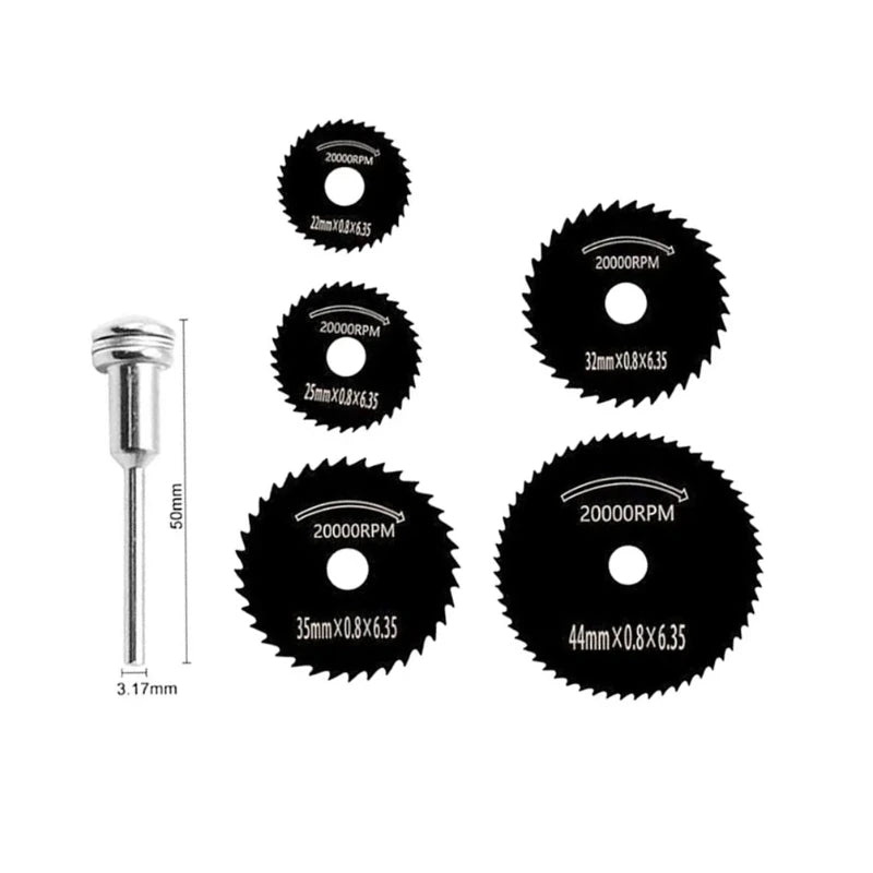 6pc Woodworking Metal Cutting Blade Electric Drill Circular Saw Blade High-speed Steel Electric Grinder Small Saw Blade Tool Set,LK-AA135