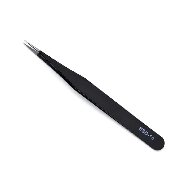 6PCS Anti-Static Stainless Steel Precision Tweezers Set – ESD-Safe Tools for Electronics Repair, Soldering, and Crafts,LK-AA114