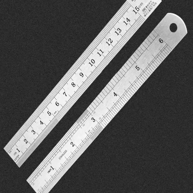 Double-Sided Stainless Steel Ruler, Metric & Inch Scale for DIY and Office Use, LK-AA85