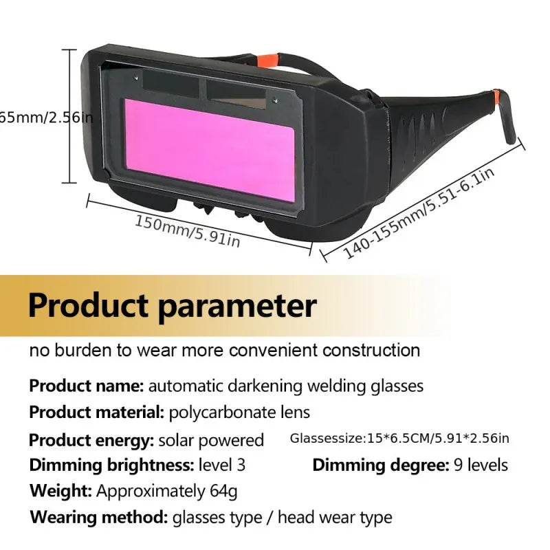 Welding Goggles with Auto-Darkening Feature for Safety and Eye Protection, LK-AA79