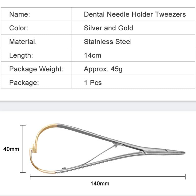 1 Piece Stainless Steel Dental Needle Holder Tweezer – Denspay Dental Mathieu Forceps, Orthodontic Instrument, Surgical Tool for Dentists,LK-AA109