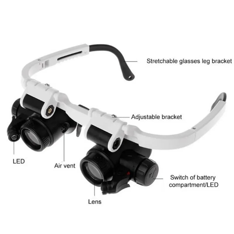 2x LED Magnifying Headband with 8x 15x 23x Lenses, LK-AA39