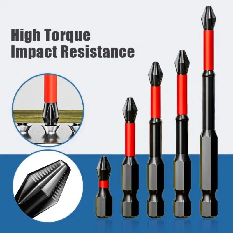 Magnetic Anti-shock Cross Screwdriver Batch Head High Hardness Non-Slip Impact Bits Screwdriver Set 25/50/65/70/90mm,LK-AA243