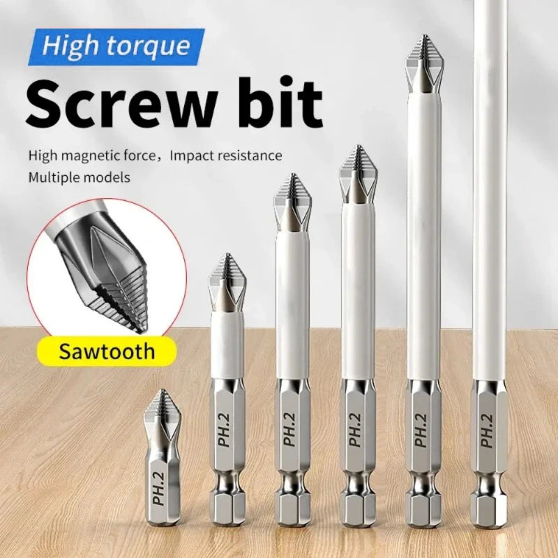 6 PCs Non-Slip Magnetic Cross Head Electric Driver Set - High Hardness Hand Drill Bits Household Electric Screwdrivers,LK-AA240
